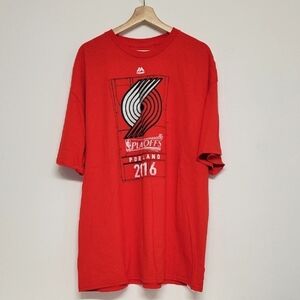 NWOT Red NBA Portland Blazers  Playoffs 2016 T-Shirt
